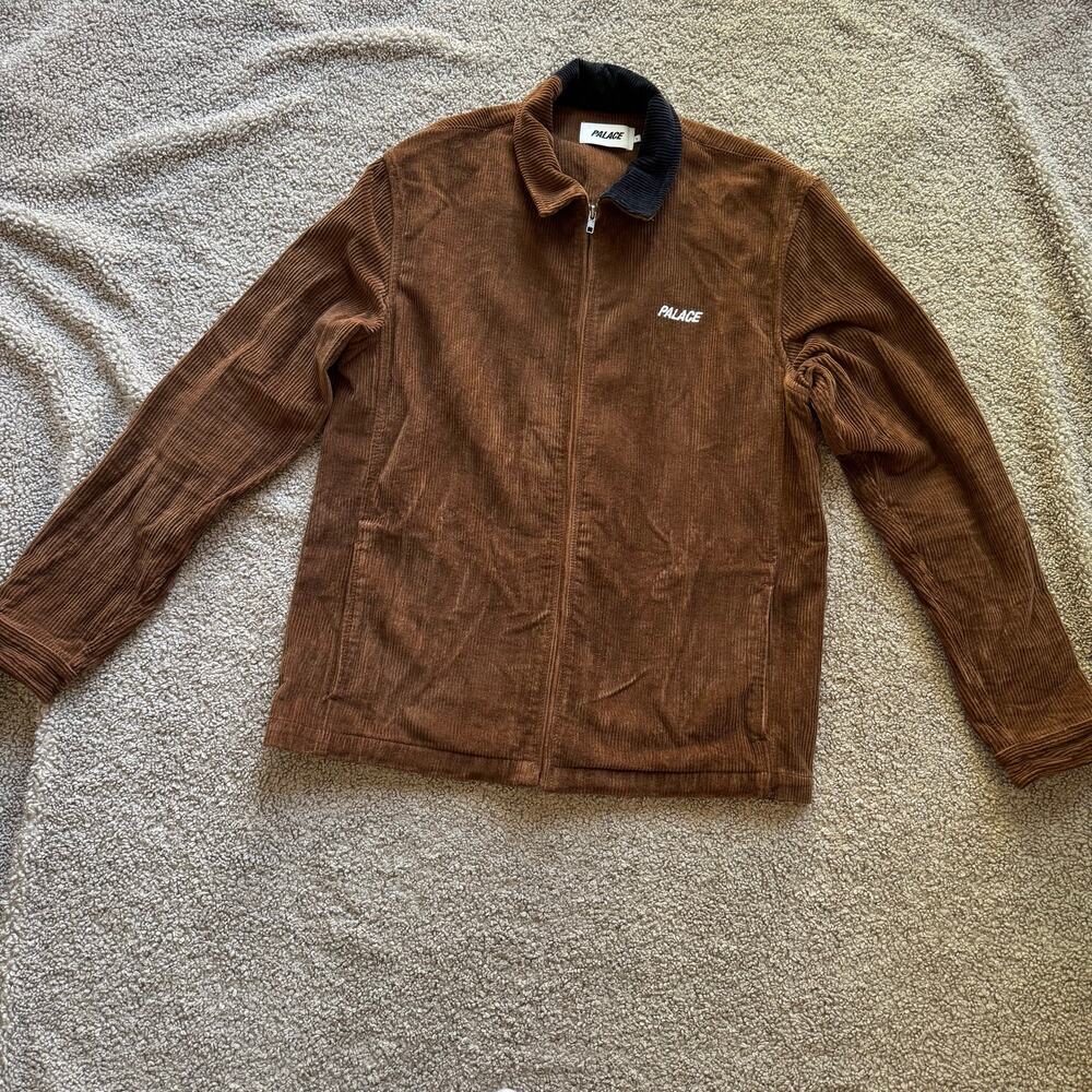 Palace Skateboard Zip Up Cord Jacket Brown Navy Corduroy Size L Fall Winter 2016